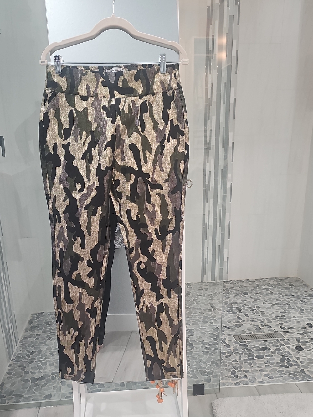 Patrizia Luca Women's Camouflage Leggings - Olive & Black